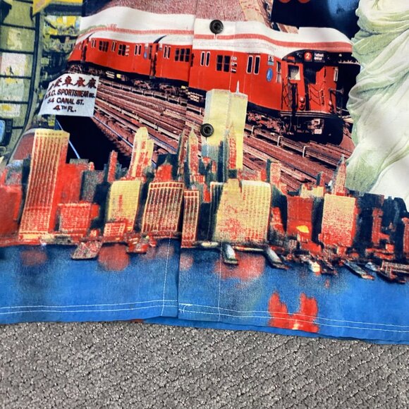 Vintage 33 Degrees New York All Over Print Button Down Shirt Men's Medium 90s - Picture 4 of 14